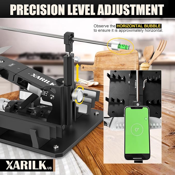 Upgraded XARILK Professional Knife Sharpening System GEN2, Heavy-duty | Aluminum Precision Knife Sharpener Tool & Sharpening Kit W/Diamonds (320# 800# 2000#)