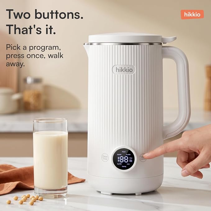 8-in-1 Nut Milk Maker Machine – Homemade Soy, Almond, Oat & Coconut Plant-Based Milk Maker – Delay Start, Keep Warm, Self-Cleaning – 20 oz