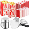 602 Popcorn Machine Supplies Set Sifting Speed Stainless Steel Popcorn Scoop Salt Shaker 600 Pcs 2 Styles 1 oz Bags Seasoning Dredge with Handle for Home Kitchen Theater Movie Tool