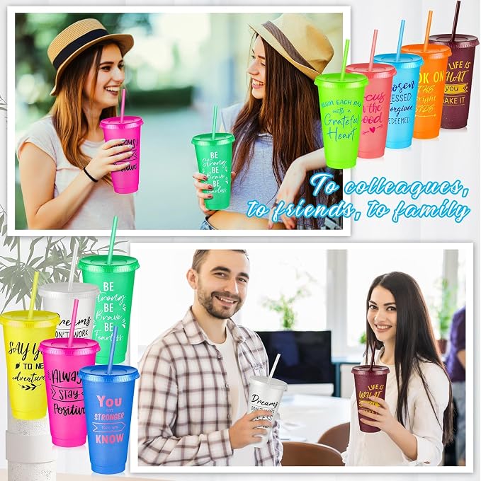 Uiifan 30 Pcs Inspirational Cups Bulk Appreciation Gifts for Employee Coworker Staff Team Thank You Gifts, Office Prizes for Adults Work Party Favors, Associates, Giveaways (Vibrant Color)