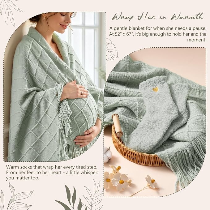 New Mom Gifts for Women Care Package, Postpartum Gifts for New Mom After Birth Essentials Kit, Pregnancy Gifts for Expecting Pregnant First Time Mom To Be Gift Basket, Gender Reveal Gift Push Presents