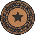 VHC Brands Farmhouse Star Table Mat- Pot Holder- Woven Jute Trivet 15" Round