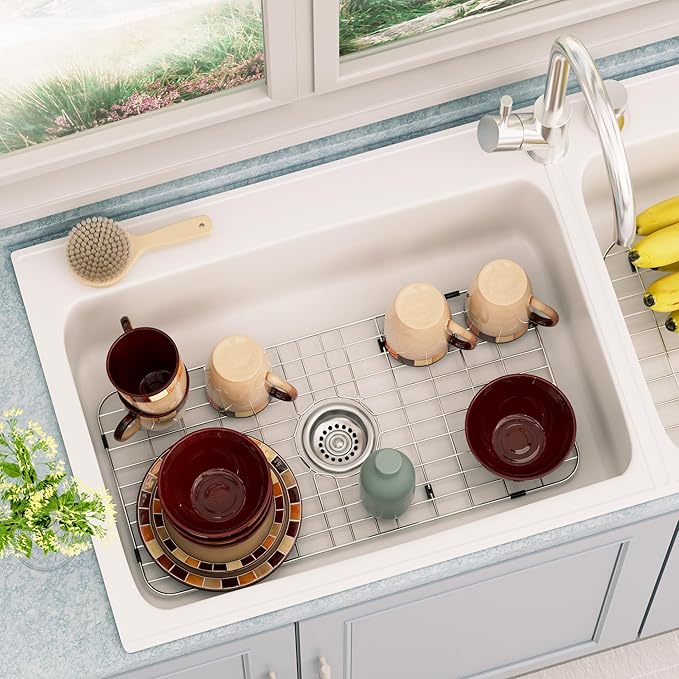 Cabinet Organizer Shelf Expandable Cabinet Space Rack Kitchen Sink Grid Protector Sink Bottom Grid Stainless Steel Sink Grate