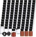 Amyhill 100 Pcs Plastic Spice Bottles Spice Jars with Black Cap Seasoning Jars Shaker 2 Oz/ 60ml Clear Bottle Containers with Shaker Lids for Storing for Spices, Herbs, Powders, Glitters Supplies