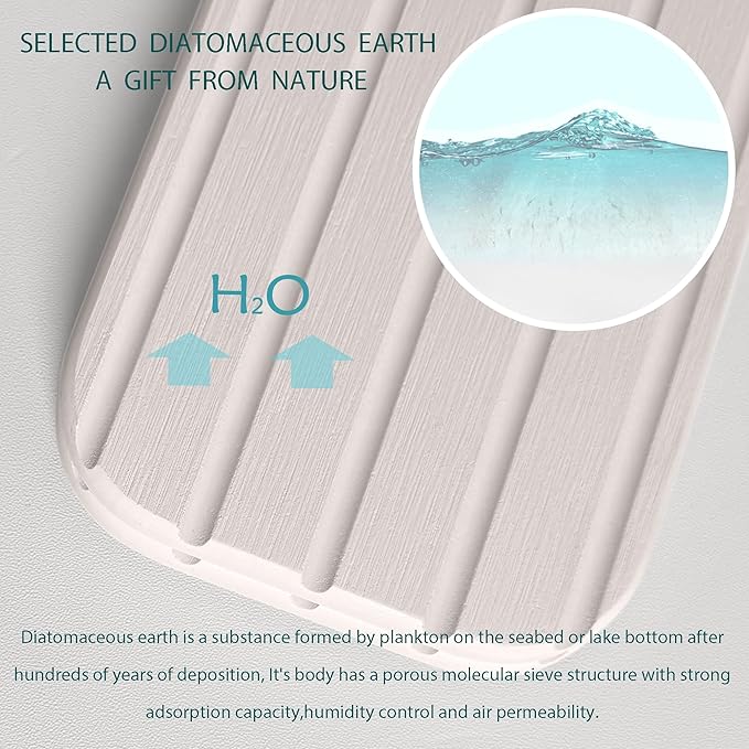 NiuYichee 17inch x 4inch Kitchen Sink Faucet Mat, Water Absorbing Stone Faucet Splash Guard for Bathroom Counter, Quick Drying Diatomite Tray for Kitchen Sink, White