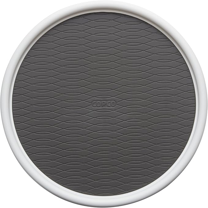 Copco Non-Skid Pantry Cabinet Lazy Susan Turntables, 18-Inch and 12-Inch, White/Gray