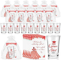 Havawish 50 Sets Quinceanera Party Favors for Guests Quinceanera Acrylic Clear Personalized Shot Glasses Thank You Cards with Organza Bags Mis Xv Años Sweet 15 Birthday Party Favors (Red)