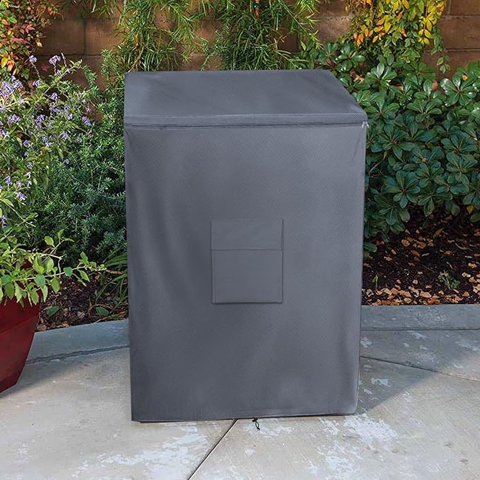 Deep Freezer Covers for Outside,Heavy Duty 600D Durable Chest Freezer Cover Waterproof,Outdoor Freezer Covers for Outside 7.0 Cubic Feet Chest Freezer,Top Can Be Opened(33"W x 22.5"D x 33.5"H,Grey)