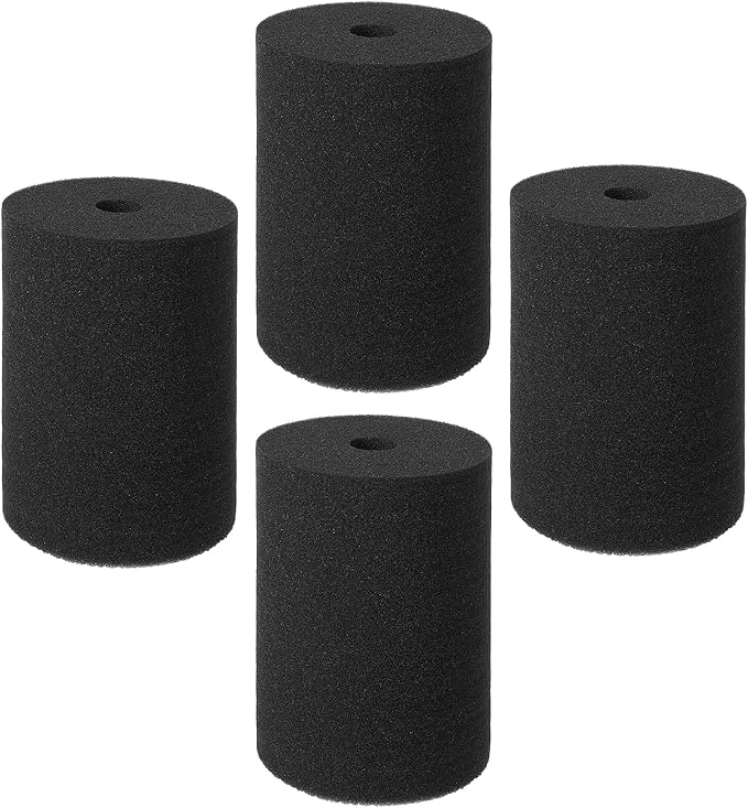 TEHAUX 4Pcs Cylindrical Sponge Foam Inserts 4.7 X 3.5 Inches Black Tumbler Turner Foam for Craft Cup Turner Machine and Water Bottle