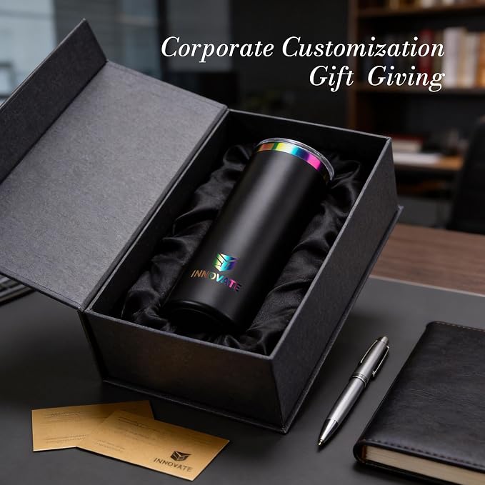 Joyclub Tumblers Bulk 10 Pack 20 oz Insulated Tumbler with Lids and Straws Skinny Straight Powder Coated Tumbler for Laser Engraving Custom RainbowTumblers Set with Gift Box