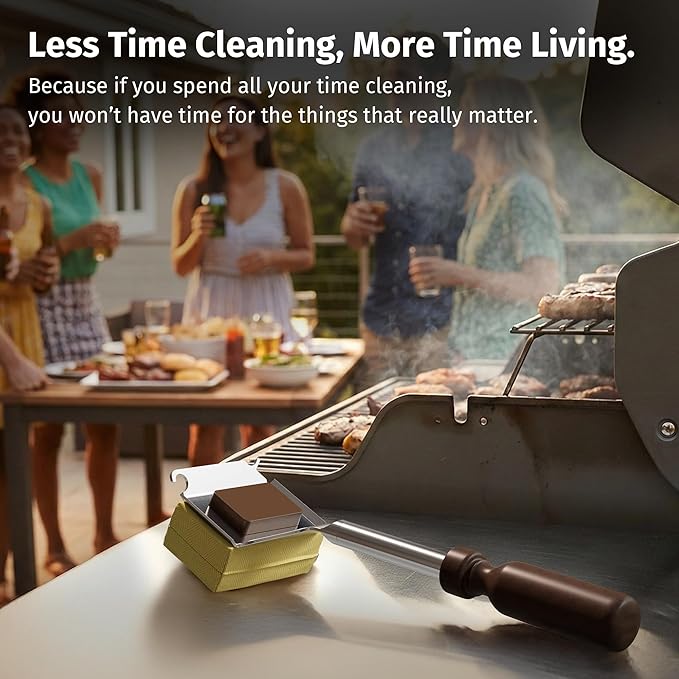 East Oak Grill Brush Bristle Free,BBQ Replaceable Cleaning Head, Unique Seamless-Fit Scraper Tool