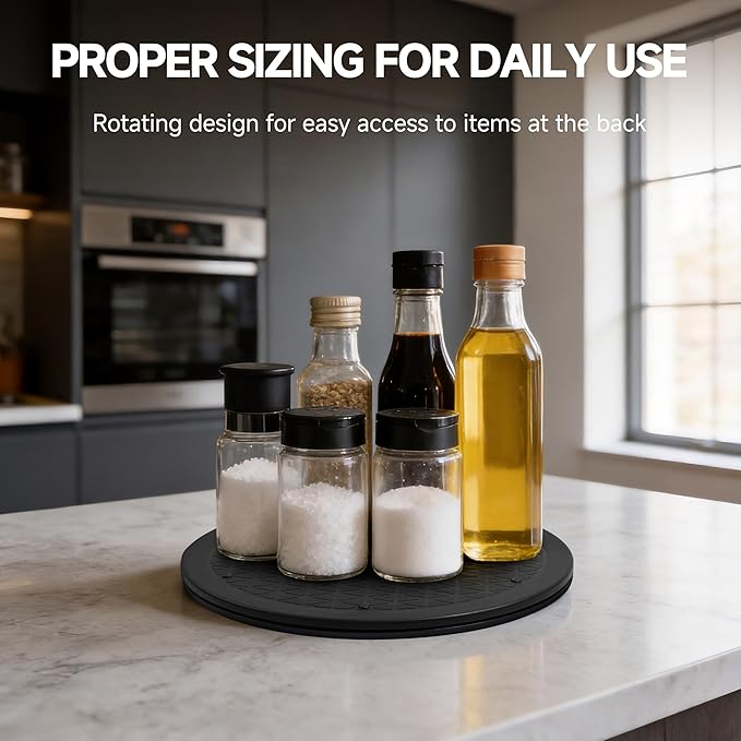 4 Pack 12 Inch Lazy Susan Turntable,Heavy Duty 360°Rotating Lazy Susan Organizer for Cabinet,Table Top,Pantry,Fridge & Kitchen