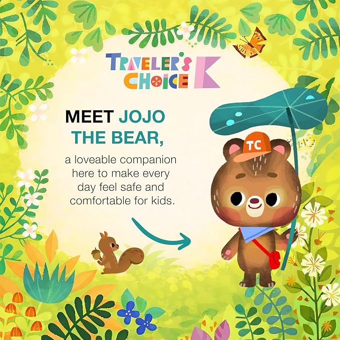 Traveler's Choice Kids JoJo the Bear's School Adventure, Jungle, Pencil Case (4 x 9.25 x 2.25)