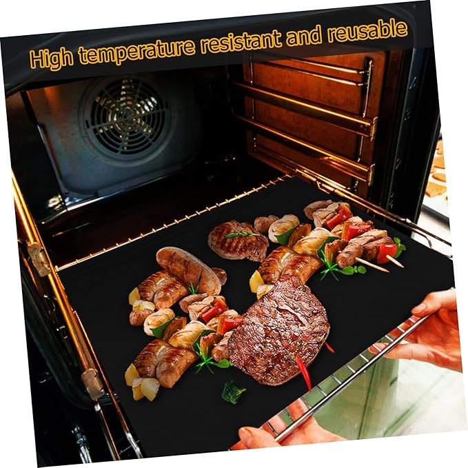 LABRIMP 9pcs Non-stick Oven Liners Reusable Baking Mats for Easy Cleanup High-temperature Resistant Cooking Fit for Ovens and Grills