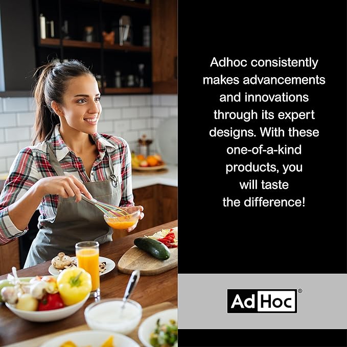AdHoc Twin Salt and Pepper Mill Gift Set - Salt & Pepper Grinder for Gourmet Seasoning - Adjustable Manual Grinder for Fine to Coarse Spices