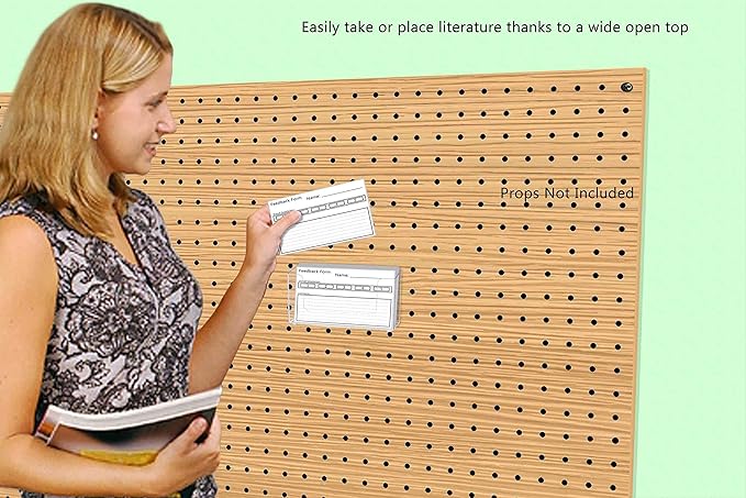 Marketing Holders 4 Pack Pegboard Postcard Holder for 5 Inch Wide Printed Advertisement Materials Space Saving Literature Display Rack in Retail Stores and Offices No Assembly Required