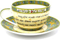 Royal Tara Traditional Irish Blessing Bone China Cup & Saucer - Irish Weave - 10.5 fl oz