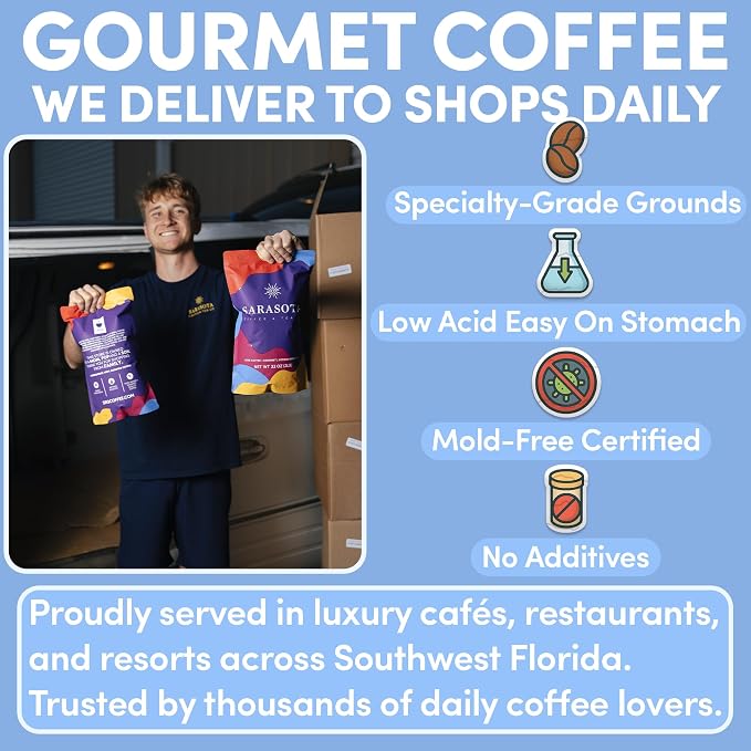 2 lb French Vanilla Ground Coffee | Vanilla Flavored Coffee Medium Roast | Bulk Smooth Sweet Ground | Specialty Grade | 32 oz