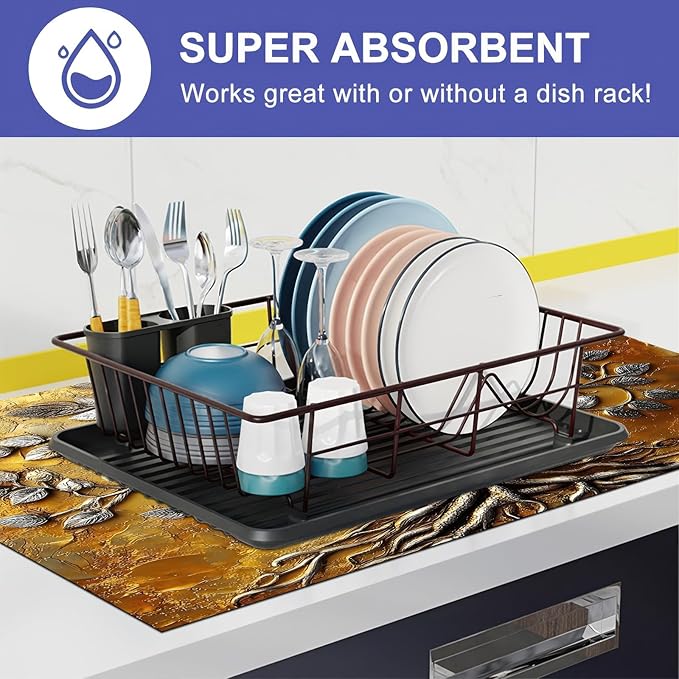 HOMETITUTE Stove Top Covers Pad Silver Tree of Life Kitchen Decorations 28 x 20 inches Stove Top Cover for Electric Coffee Bar Mats Pad Fit Coffee Maker Machine Countertops and Sinks