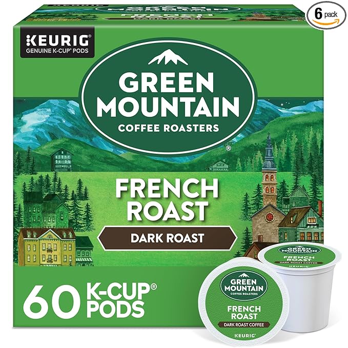 Green Mountain Coffee Roasters French Roast Keurig K-Cup Pods, Dark Roast Coffee, 60 Count (6 Packs of 10)