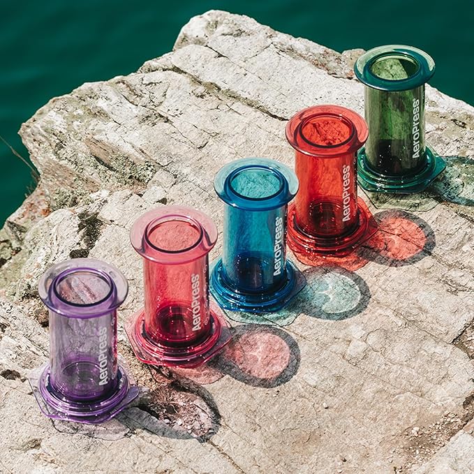AeroPress Clear Blue Coffee Press - All-in-One French Press, Pour-Over & Espresso Style Manual Brewer, 2 Min Brew for Less Bitterness, More Flavor, Small Portable Coffee Maker, Travel & Camping