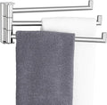 Aomasi Swivel Towel Rack for Bathroom, 304 Stainless Steel Wall Mounted Rotating Towel Holder with 3 Arms, Space Saving & Heavy Duty, Polished Chrome