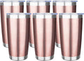 20oz Tumbler with Lid Stainless Steel Insulated Tumblers Travel Coffee Tumbler Bulk Double Wall Vacuum Insulated Water Cup Gifts for Christmas Women Men Her Him Home Office(Rose Gold, 6pack)