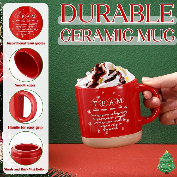 Didaey 10 Pcs Team Gifts for Employees Bulk Thank You Mugs Back to School Cups Inspirational Ceramic Coffee Mug 13 oz Thank You Cup Team Building Gift for Teacher Coworker Office Staff Boss, 2 Colors