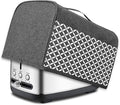 Yarwo 2 Slice Toaster Cover with Pockets and Top Handle, Nylon Toaster Cover Fits for Most Standard 2 slice Toasters, Gray with Grid