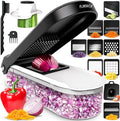 Fullstar Mandoline Slicer for Kitchen - Vegetable Chopper, Onion Potato Food Veggie Fruit Slicer and Cutter with Container, Kitchen Gadgets & Gifts, Home Essentials (10-in-1, White/Black)
