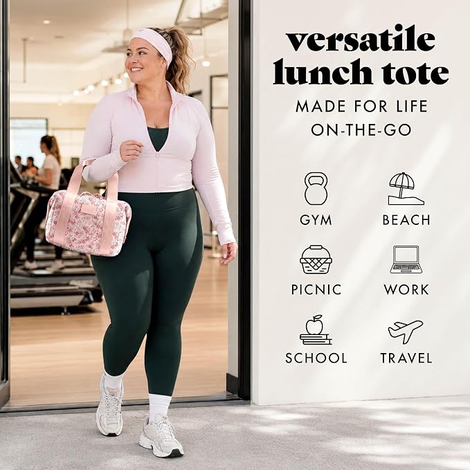 Fit & Fresh Remi Lunch Bag for Women Work – Neoprene Lunch Tote with Containers & Ice Pack, Reusable Meal Prep Lunch Box, Large Capacity, Machine Washable