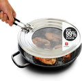 Dishwasher-Safe Splatter Screen Guard for Frying Pan Grease - Shields 99% of Stove Top from Bacon, Fry Oil, or Deep Fryer Splash - Easy Kitchen Storage Foldable Heat-Resistant Silicone Handle