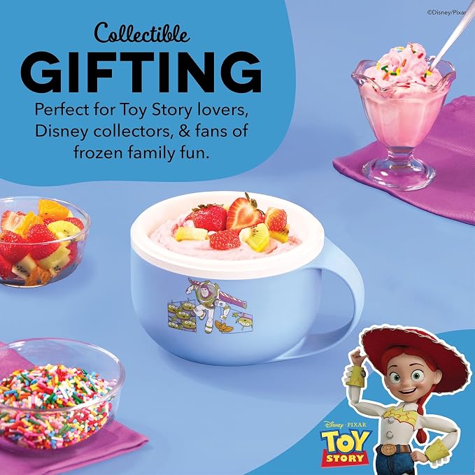 Disney | Dash Toy Story My Mug Ice Cream Maker — Electric Countertop Soft Serve Ice Cream Machine, Single Serve Half-Pint Toy Story Mug with Ingredient Chute & Recipe Guide