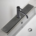 Faucet Mat for Kitchen Sink, Diatomite Fast Drying Stone Sink Tray, Super Absorbent, Prevents Moisture Buildup - Faucet Splash Guard for Bathroom Counter, Kitchen [Dark Grey, 23.6" x 3.9"]