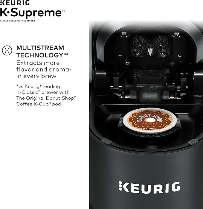 Keurig K-Supreme Single Serve Coffee Maker with Lavazza Classico, Medium Roast, 32 K-Cup Pods