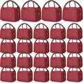 Chunful 24 Pcs Lunch Bags Bulk Insulated Reusable Lunch Bags Leakproof Tote with Aluminum Foil Interior Waterproof Thermal Tote for Women Adult Office Work Back to School Employees Picnic(Red)
