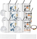 AGH 12 oz Sublimation Tumblers Blanks with Lids and Straws Stainless Steel Straight Skinny Tumblers for Kids Double Wall Vacuum Insulated Tumbler BPA-Free Great DIY Gift for Children 12 Pack