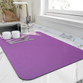 HotLive Dish Drying Mat for Kitchen Counter, Heat Resistant Drainer Mats with Non-slip Rubber Backed, Hide Stain Kitchen Super Absorbent Draining Mat, Easy to Clean Dish Rack Pad, Purple 18"x24"