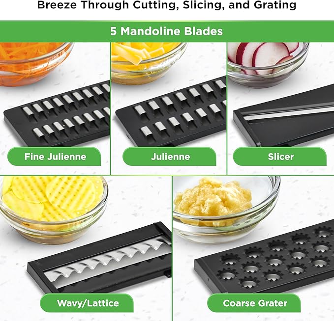 5 Pack 30 Oz Glass Meal Prep Containers + Vegetable Chopper