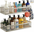 PUSDON Mesh Shower Caddy Wall Mount, Heavy Duty Adhesive Bathroom Shelf Organizer, Rustproof Floating Spice Rack for Kitchen Pantry, Holds 50 LBS, Multi-Purpose Storage Silver Gray -2 Packs (Netting)