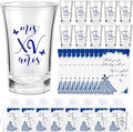 Havawish 25 Sets Quinceanera Party Favors for Guests Quinceanera Acrylic Clear Personalized Shot Glasses Thank You Cards with Organza Bags Mis Xv Años Sweet 15 Birthday Party Favors (Blue)