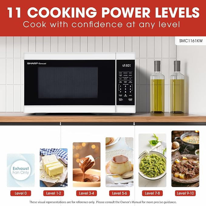 Sharp SMC1161KW 1.1 cu. ft. 1000W White Countertop Microwave Oven
