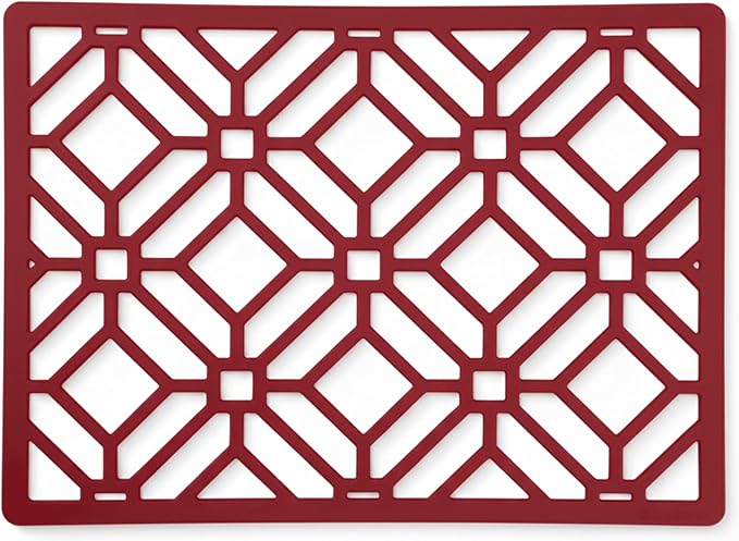 GASARÉ, Extra Large, Thick, Silicone Trivet for Hot Dishes, Pots, and Pans, Heat Resistant Mat for Countertop, Hot Pad for Kitchen, Easy to Clean, 16 x 12 x 3/8 Inches, Red