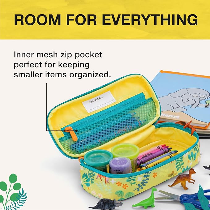 Traveler's Choice Kids JoJo the Bear's School Adventure, Jungle, Pencil Case (4 x 9.25 x 2.25)