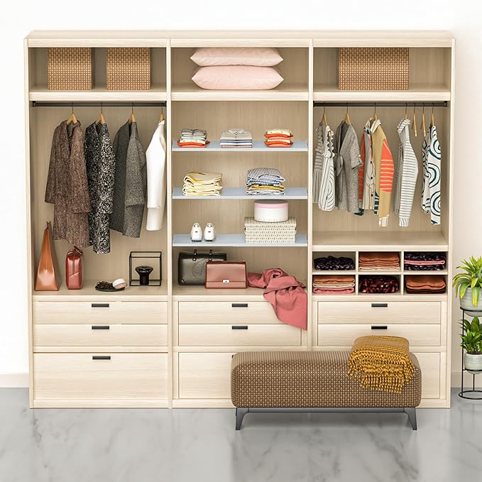 Large Expandable Wardrobe Shelves, Heavy-Duty Metal Closet Shelf Wardrobe Shelves Organizer System, Under Sink, 15.7''W, 3Pack