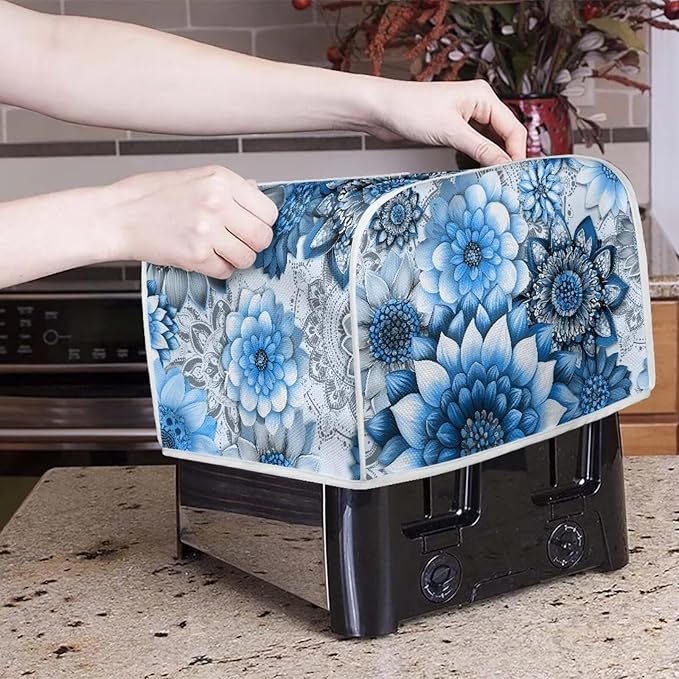 Boho Mandala Floral Coffee Maker Appliance Covers Washable Dust Cover Toaster and Blender Cover Set Anti Fingerprint Protection