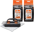 Proud Grill Q-Swiper Grill Cleaner Set - Bristle & Wire-Free Brush with Scraper & 80 Moist Wipes - BBQ Smoker Cleaner Kit, Safe for Outdoor Griddle Grates, Grease & Grime Remover, BBQ Gift for Mom