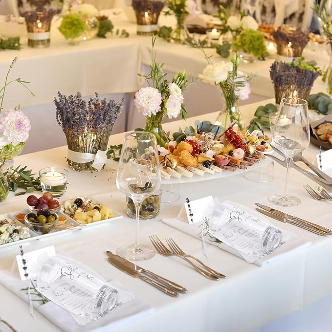 Sliner 100 Set Wedding Favors for Guests Bulk 2oz Acrylic Take a Shot We Tied the Knot Shot Glasses with Thank You Cards Organza Bags for Guest Souvenirs Wedding Gifts Newlyweds Bridal Shower Party