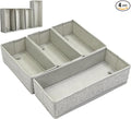 Storage Organizer – 4-Piece Rigid Fabric Bag Organizer for Gallon, Quart, Sandwich & Snack Bags, Kitchen Drawer Organizer for Utensils & Silverware