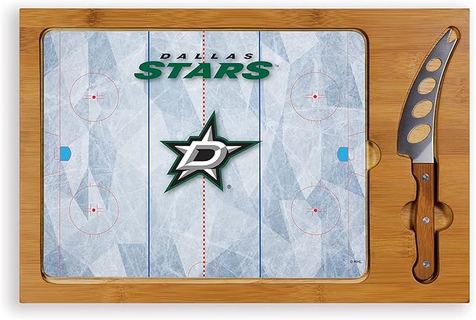 PICNIC TIME NHL unisex-adult NHL Icon Glass Top Cutting Board & Knife Set